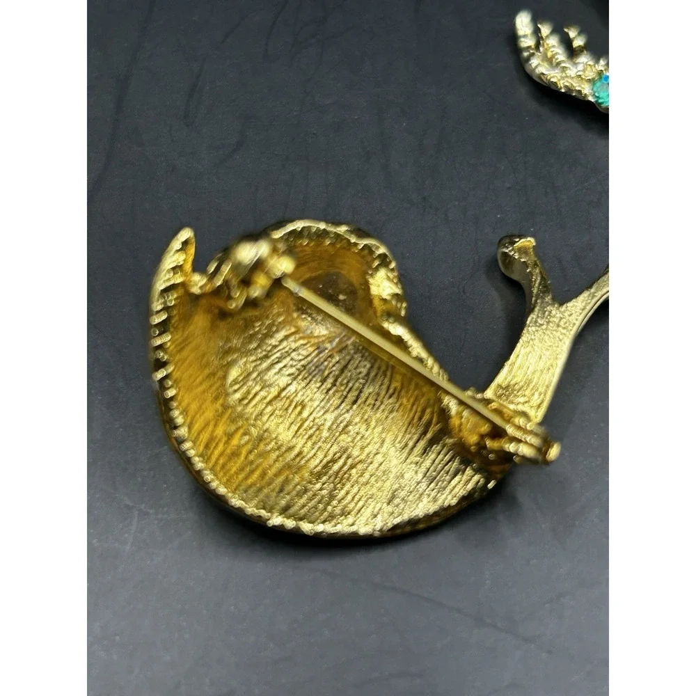 Original By Robert Blue Angelfish Enamel Brooch Pin Signed Rhinestone Frog Snail